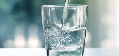 Water being poured into glass